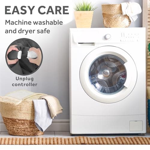 Sunbeam Royal Mink Sherpa Champagne Lattice Heated Personal Throw / Blanket, Cozy-Warm, Adjustable Heat Settings 9