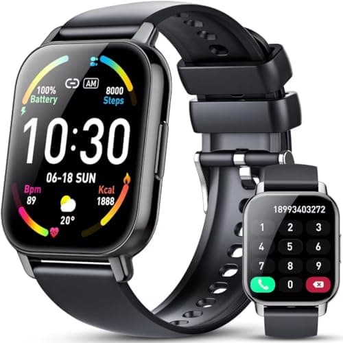 Hoxe Smart Watch (Answer/Make Calls), 1.85" Smartwatch for Men Women IP68 Waterproof, 112 Sport Modes, Fitness Activity Tracker, Heart Rate Monitor Sleep Step Counter, Smart Watches for Android iPhone