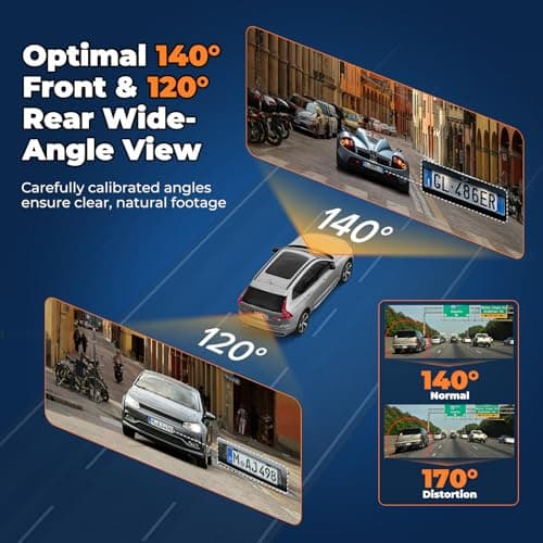 Dashcam Front and Rear Camera, 4K+1080p Dash Camera for Cars, Dash Cam Front and Rear with 3.2" IPS Screen, 64GB Card Included, HDR Night Vision, G-Sensor, Collision Emergency Lock, Parking Monitor 8