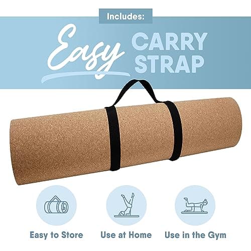 MICRODRY Cork Mat for Yoga, Pilates, Exercise and More, Fitness Mats for Home Workout, 72 (L) x 26 (W) x 0.25 (Th) inches Each Gym Mat 6