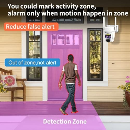 LETSCEE Security Cameras Wirelss Outdoor for Home Security, Alexa Cameras Solar Power,360 View Outside Camera,Motion Detection,10x Hybrid Zoom PAN Tile,IP-65 Weather Proof (1 Pack) 4