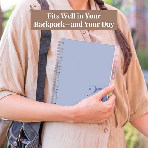 Rileys Academic Planner 2025-2026, Daily, Weekly & Monthly Planner, July 2025 - June 2026, Student Notes Pages, Twin-Wire Binding, Weekly Agenda for School & Work (8 x 6-Inches, Blue, Classic) 5