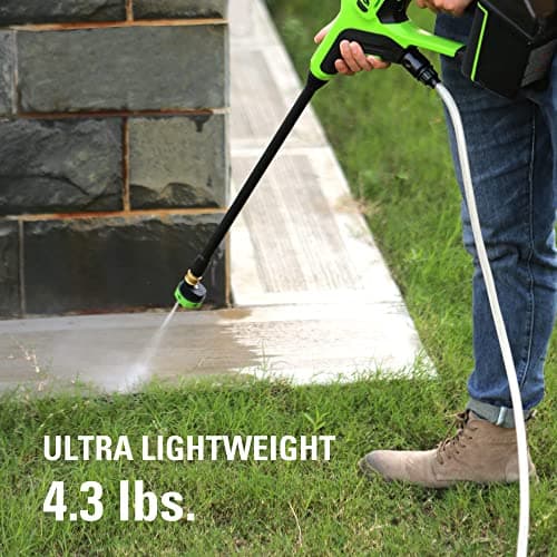 Greenworks 24V (600 PSI) Portable Power Cleaner, 4.0Ah USB Battery and Charger Included 5