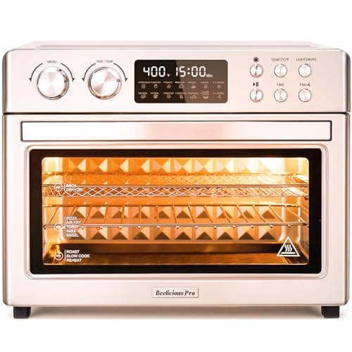 28QT Air Fryer Toaster Oven Combo, Large 12-in-1 Convection Countertop Oven with 3-Layer Cooking, Rotisserie for Chicken, 6 Heating Tubes, Fast Preheat, Fit 11" Pizza, All Accessories, Silver-Pink