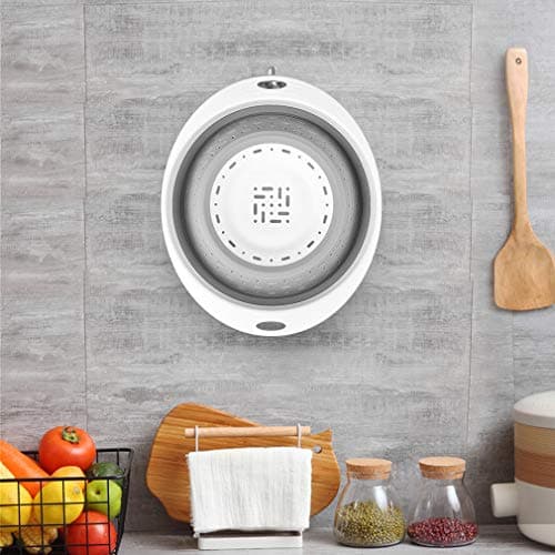 QiMH Collapsible Colander and Strainer, 5 Quart(1.25 gal), Heavey Duty Kitchen Drainer Basket for Pasta, Veggies and Fruits, New Home Apartment Essentials 3