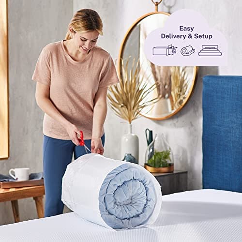 Sleep Innovations Cooling Comfort Gel Memory Foam Dual Layer Mattress Topper, 4 Inch, King Size, Pillow Top Cover 7