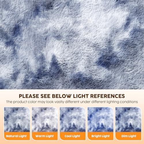 HYLEORY Electric Heated Throw Blanket 50''x60'' - Soft Thick Faux Fur Heating Blanket with 5 Heat Levels & Auto-Off 3 Hrs, Fluffy Flannel Warm Blankets for Winter Couch Bed,ETL Certification, Grey 4