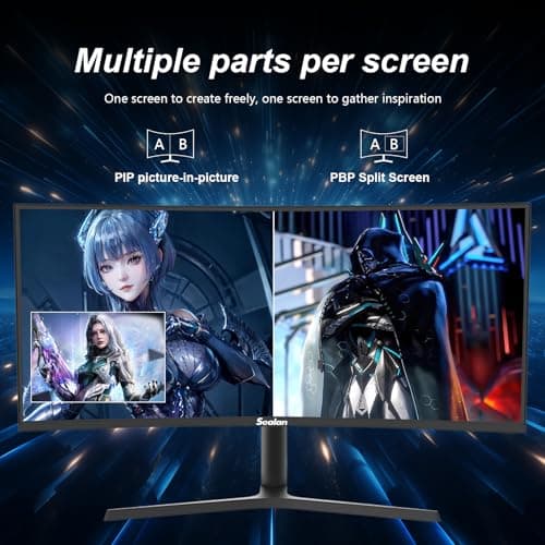 Sealan 34 inch Curved Ultrawide Computer Gaming Monitor 165Hz,UWQHD 3440x1440,1500R -PIP,1ms (MPRT),HDR, 300nits, sRGB99%,FreeSync,HDMI2.0(TMDS) x2,DP1.4 x2,Eye Care,VESA,Support Lifting Base 9