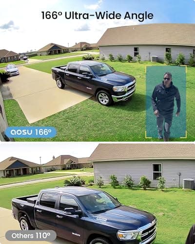 aosu Security Cameras Wireless Outdoor Home System, True 2K HD Night Vision, No Subscription, 240-Day Battery Life, 166° Wide View, Spotlight & Siren Alarm, Motion Alert, Support 2.4 & 5GHz WiFi 5