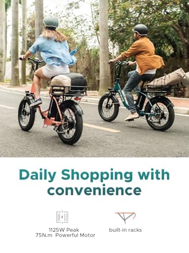 ENGWE 1125W Electric Bike for Adults, L20 2.0 20''×3.0'' Fat Tire Electric Bicycle 52V 13Ah Removable Battery Max Range 68Miles & 28MPH for Urban Commuters (L20 2.0, Rose) 6