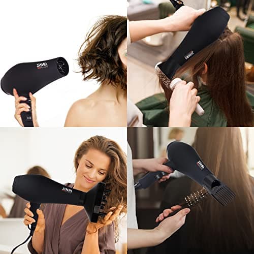Professional Salon Grade Hair Dryer 1875W, Powerful Fast Drying Pro Negative Ionic & Infrared Blow Dryer, Low Noise Blow Dryer with Diffuser, Concentrator, Comb, 2 Speed & 3 Heat Settings 7