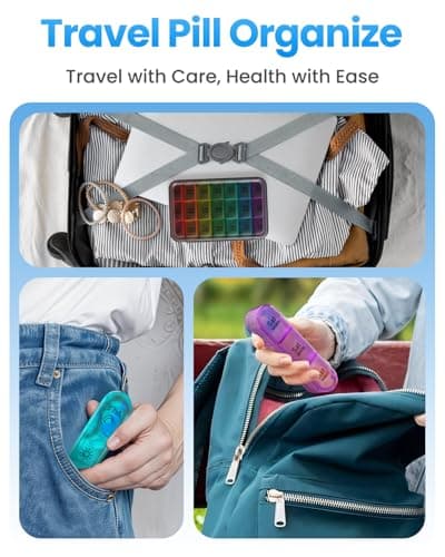 Pill Organizer 3 Times a Day with Double Protection, Moisture-Proof Weekly 3X a Day Pill Case, Daily Pill Box 7 Day for Travel to Hold Vitamis,Fish Oils, Supplements,DHC,Medication 5