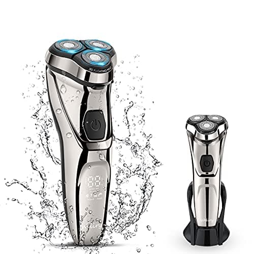 WELIRY Electric Razor for Men Shaver Mens for Shaving with Pop-up Trimmer Electric Rotary Shavers for Men Wet & Dry Cordless Waterproof USB Rechargeable