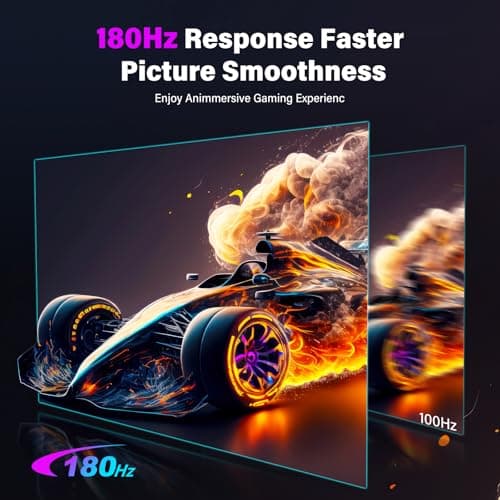 2K 180Hz Portable Gaming Monitor, 23.8" 2560x1440 QHD Fast IPS ∆E<2 100% sRGB Portable Monitor w/180° Adjustable Stand Type-C HDMI Eye Care External Second Screen for Laptop Phone PS4 PS5 Switch Xbox 5