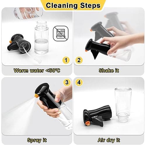 Showvigor Olive Oil Sprayer for Cooking- 200ml Rotatable Nozzle Olive Oil Spray Bottle Premium Oil Mister with Brush Oil Spritzer for Air Fryer, BBQ, Salad, Baking,Grilling Kitchen Gadgets(Black) 7