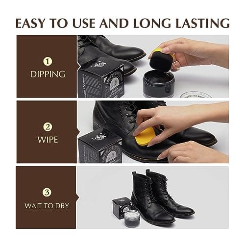 SALTY FISH Shoe Polish with Shoe Shine Sponge Applicator (Brown) 5