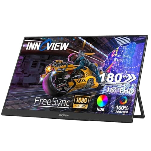 InnoView Portable Monitor, 16" 1200P FHD 180Hz 100% sRGB, Portable Gaming Monitor with Sleeve, USB-C Mini HDMI Portable Laptop Monitors for Laptop, Phones, MacBook, Tablet, PS4/5, Switch, Xbox