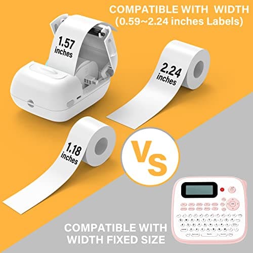 MARKLIFE Label Maker Machine with Tape Barcode Label Printer - Mini Portable Bluetooth Thermal Labeler for Address Clothing Jewelry Retail Barcode Small Business Home Office (White(+1 Label)) 7