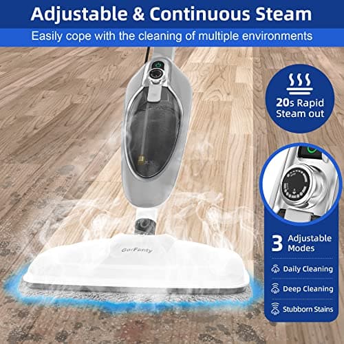 Steam Mop - 10-in-1 MultiPurpose Handheld Steam Cleaner Detachable Floor Steamer for Hardwood/Tile/Laminate Floors Carpet with 11 Accessories for Whole Home Use. 5