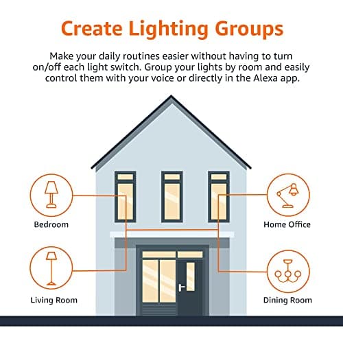 Amazon Basics Smart A19 LED Light Bulb, Color Changing, 9W (60W Equivalent), 800LM, Works with Alexa Only, WiFi 2.4 GHz, No Hub Required, Mood Lighting, Energy Efficient, 1-Pack 6