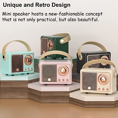 Baolira Retro Bluetooth Speaker, Portable Wireless Speaker with Crystal Clear Stereo Sound Rich Bass, Vintage Decor, Birthday Gifts for Women Teenage (Beige) 9