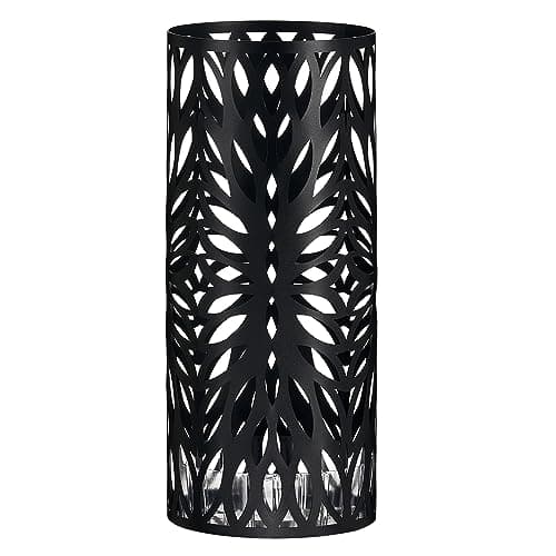 LAND·VOI Umbrella Holder, Umbrella Stand for Entryway, Metal Umbrella Organizer with a Detachable Drip Tray, Round Umbrella Rack Freestanding, 6.7 x 6.7 x 16 Inches, Black DUH11B