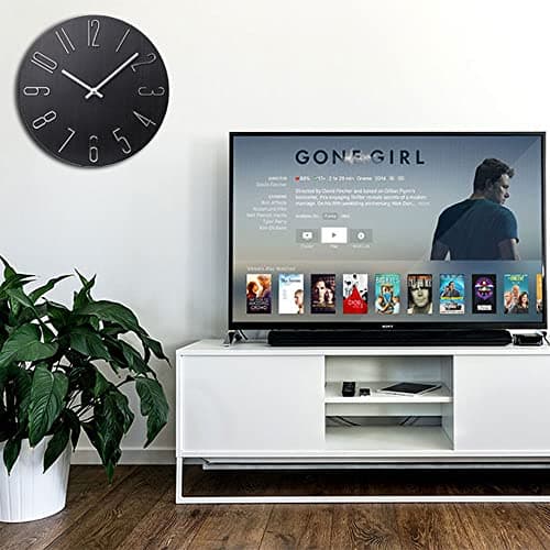 jomparis Wall Clock 12" Silent Non-Ticking Modern Style Wooden Wall Clocks Decorative for Office Home Bedroom School (Black) 5