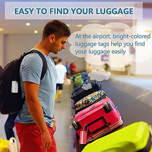 22 Pieces Luggage Tags Business Card Holder Aluminum Metal Travel ID Bag Tag for Suitcases Travel Luggage Baggage Identifier(Bright Colors) 6