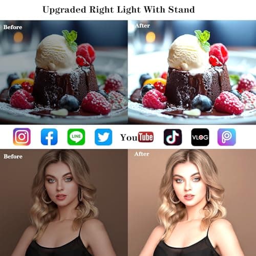 Ring Light with Stand, Desk Ring Light with Clip Upgraded 10W 3000K-6500K Travel Desktop Light for Phone Selfie Laptop Zoom Video Makeup Vlog Tiktok Live Streaming 5