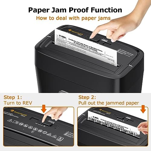 Bonsaii 6 Sheet High Security Micro Cut Paper Shredder, Credit Cards/Mail/Staples/Clips Shredder for Home Use with 4.2 Gallon Bin (C261-D) 6