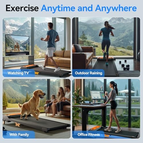 Servfit Walking Pad with Incline, 2.5HP Under Desk Treadmill, 3 in 1 Portable Treadmill with Remote Control, LED Display, Hidden Safety Switch, Mini Walking Jogging Machine for Home Office, Orange 8