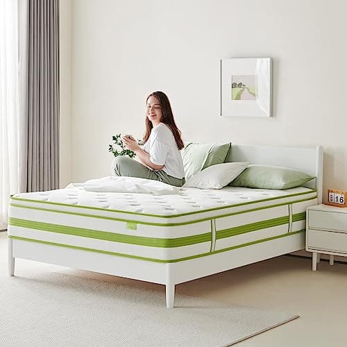 Dourxi 12 Inch Queen Mattress, Hybrid Mattress Queen in a Box, Gel Memory Foam and Pocket Springs for Cooling Sleep and Pressure Relief, Organic Cotton Fabric Cover, Plush Feel, 80 * 60 * 12 Inch 6