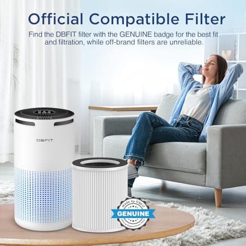DBFIT W-01 Replacement Filter Compatible W-01 Air Purifier, H13 True HEPA Filter, 3-Stage Filtration System 2
