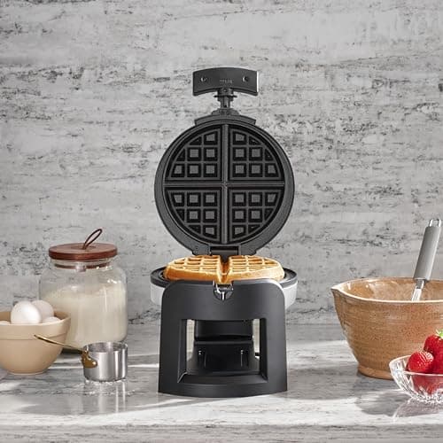Cuisinart Round Flip Belgian Waffle Maker, 1" thick Belgian-style Waffle, WAF-F30NAS 5
