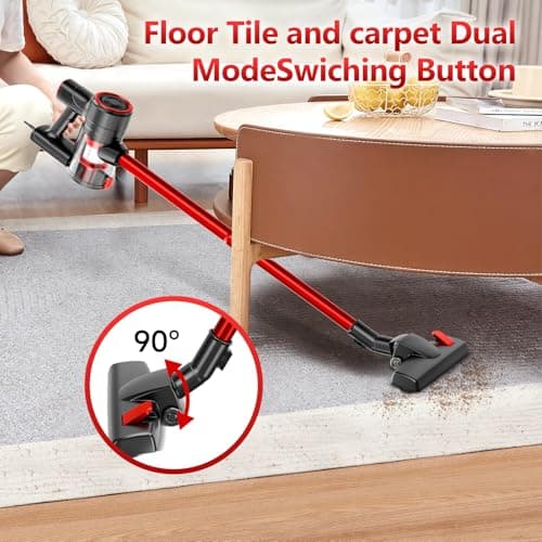 BLACKBARK Corded Stick Vacuum Cleaner, 25Kpa Powerful Stick Vacuum, 2 in 1 Vacuum Cleaners,1.2 L Dust Cup, Corded Handheld Vacuum Pet for Hair, Carpet, Hardfloor, red 5