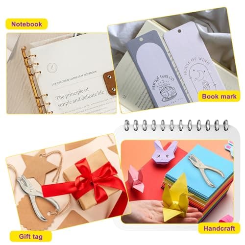 Decymis 2 Pieces Small Single Hole Punch, 1/4 Inch One Hole Paper Punch with 8 Sheet Capacity, Punch Accuracy, Hole Puncher Single for Crafts, Tags, and Tickets 6