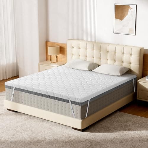 Extra Firm Mattress Topper King, 4 Inch Firm - Extra Firm 2-Sides Flippable Mattress Pad for Back Pain Relief, High-Density Bed Topper with Washable Cover, CertiPUR-US Certified, 80" x 76"