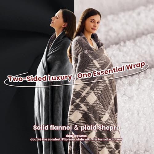 JKMAX Heated Electric Blanket Full Size - 72"x84" Flannel Heating Blanket with 10 Heating Levels & 5 Time Settings Over-Heat Protection, Winter Warmer for Adults with ETL Certification（Grey） 8