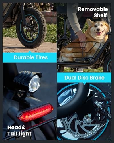 Gyroor Electric Scooter for Adults with Large Pet Basket – Dog-Friendly 550W Motor 19 MPH, 20 Mile Long Range, Foldable Commuter E-Scooter with Comfort Seat for Pets & Groceries 6