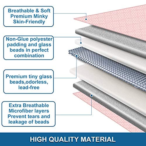 Huloo Sleep Weighted Blanket Twin 15lbs for Adult(48"×78",Pink) Breathable Soft Minky Weighted Throw Blanket for All Season,Heavy Blanket with Premium Glass Beads 7