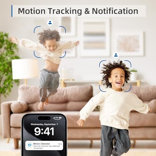 Security Camera Indoor, 5G WiFi Cameras for Home Security, Pet/Baby Camera with Phone App, Plug-in, One-Click Call, Motion Tracking, Patrol, Pan/Tilt, 2-Way Talk, Work w/Alexa and Google Assistant 5