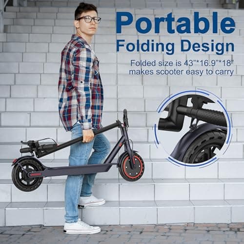 VOLPAM Electric Scooter, Max Speed 19/21MPH, Up to 23-28 Miles Range, 500W/350WMotor Adult E-Scooter, Foldable Scooter with Dual Braking, Smart APP 6