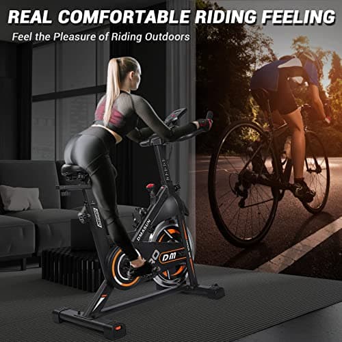 DMASUN Magnetic Resistance Exercise Bike, Indoor Cycling Bike Stationary, Cycle Bike with Comfortable Seat Cushion, Digital Display with Pulse 6