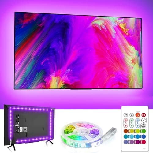 BASON LIGHTING TV LED Backlight，LED Light for TV with Remote Control, 4096 DIY Colors Led Strip Lights for 32-58 Inch TV, Gaming and Home Decor, USB Powered.