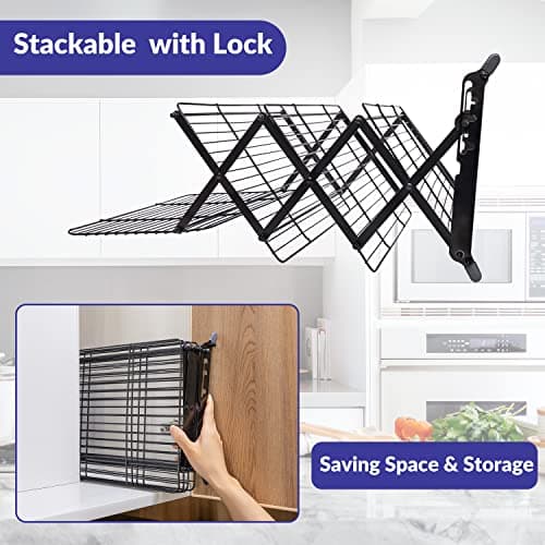 Geesta 2/3/4-Tier Upgraded Collapsible Cooling Rack with Adjustable 3 Setting Design Stackable Roasting Cooking Drying Wire Cooling Rack for Cookies Baking Gifts for Women 5