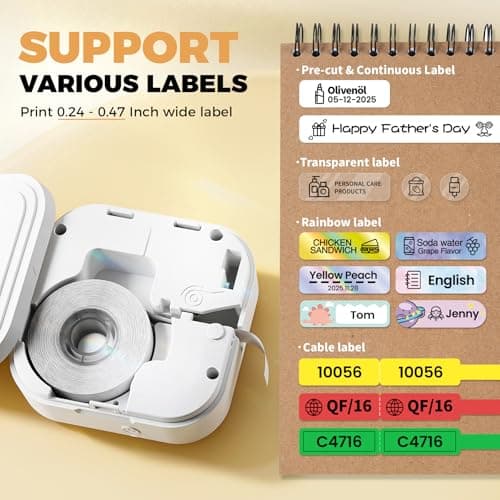 Bluetooth Mini Label Makers, Label Maker Machine with Tape for Organizing Storage, Portable Rechargeable Label Printer with Multiple Templates, Label Machine for Home, Office, Back to School Supplies 5