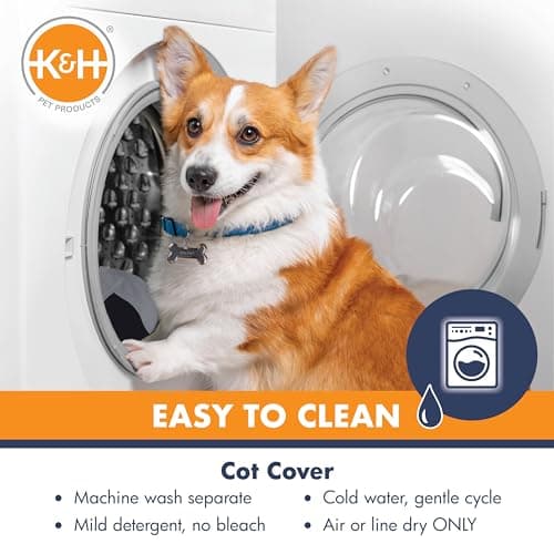 K&H Pet Products Outdoor Elevated Dog Cot, Breathable Cooling Elevated Cot Hammock Pet Bed for Large Dogs, Washable Mesh Cover, Raised Metal Frame, Collapsible, Portable - Large 42 X 30in Gray 8