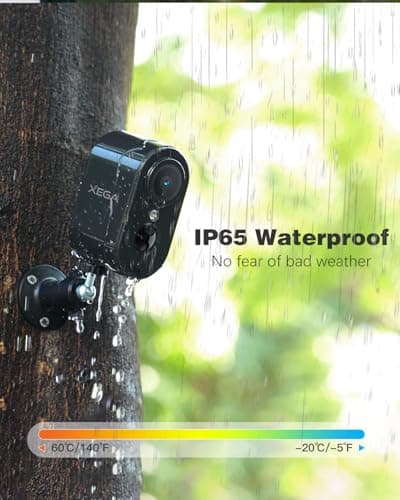 Xega 4G Cellular Security Camera Indoor Built-in SIM Card, 2K No Wi-Fi Camera Portable, LTE Cameras with 6000mAh Battery, PIR Motion Detection, Color Night Vision, 2-Way Audio, TF/Cloud 7