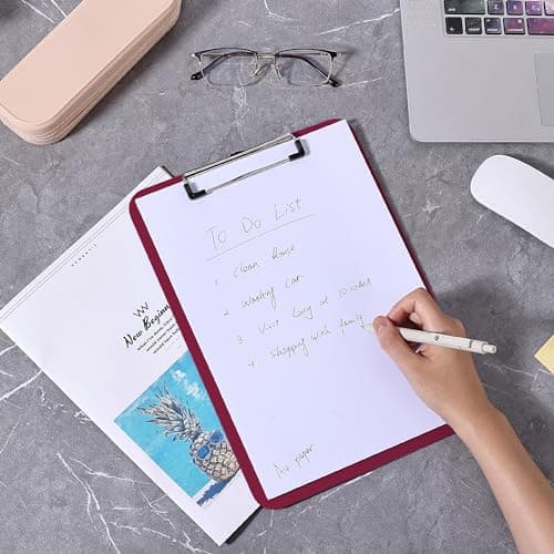 Mr. Pen- Plastic Clipboard, 12.5” x 9”, Dark Red Clipboard Plastic, Low-Profile Metal Clip with Retractable Hanging Hole 6
