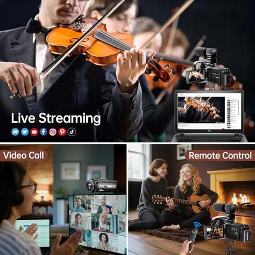 8K Video Camera Camcorder 88MP UHD WiFi Vlogging Cameras for YouTube 18X Digital Zoom IR Night Vision 3.0''Touch Screen Camera with 32GB Card, Microphone, Stabilizer, Lens Hood, Remote, Batteries 5